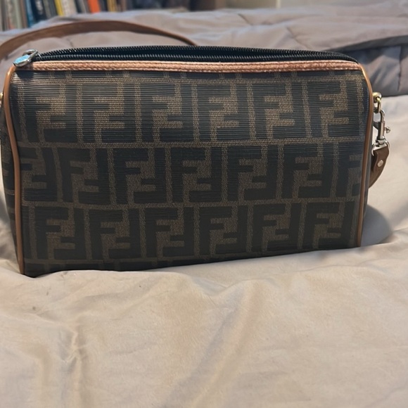 🎀Vintage Fendi Brown and Black Monogram Coated Canvas Bag - Picture 5 of 13